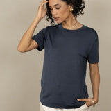 Onyx Luxe Silk Knitted T-Shirt