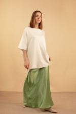 Organic Cotton Oversized T-Shirt With Silk Details by Lora Gene