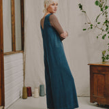 Mori Merino Fine Knit Wool Jumpsuit in Indigo