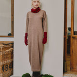 Seasgair Merino Wool Maxi Dress in Mushroom