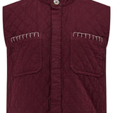 Pablo Quilted Denim Vest in Mulberry