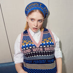 Patchwork Beret Tam in Klein Blue Hats Black & Beech