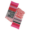 Patchwork Lambswool Scarf in Bubblegum Rouge & Opal Scarves Black & Beech