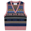 Patchwork Lambswool Tank Top in Klein Blue Tank Top Black & Beech