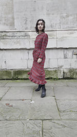Red Stewart Tartan Flora Dress