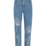 Primrose High Waisted Organic Mom Fit Patterned Jeans