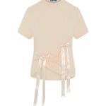 Women's Blush T-Shirt With Bows | Blossom Bow Top | Fanfare