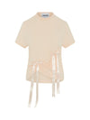 Women's Blush T-Shirt With Bows | Blossom Bow Top | Fanfare