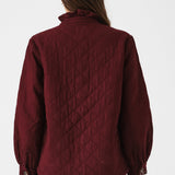 Pablo Quilted Denim Jacket in Mulberry