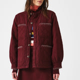 Pablo Quilted Denim Jacket in Mulberry