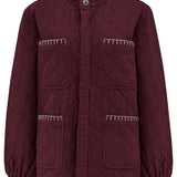 Pablo Quilted Denim Jacket in Mulberry