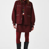 Pablo Quilted Denim Jacket in Mulberry