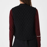 Pablo Quilted Denim Vest in Black