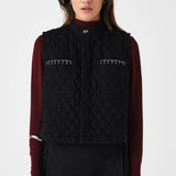 Pablo Quilted Denim Vest in Black