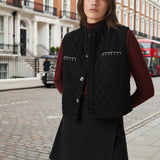 Pablo Quilted Denim Vest in Black