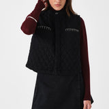 Pablo Quilted Denim Vest in Black