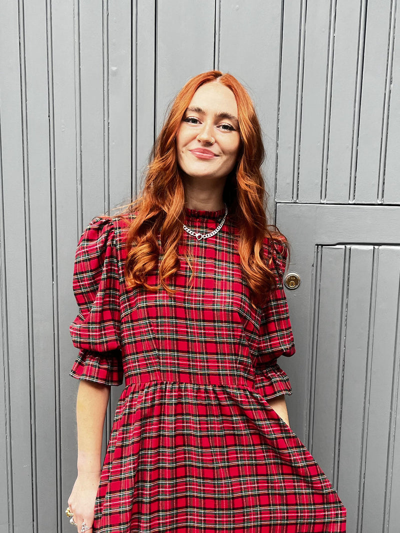 The Rosalie Dress in Red Tartan By The Well Worn