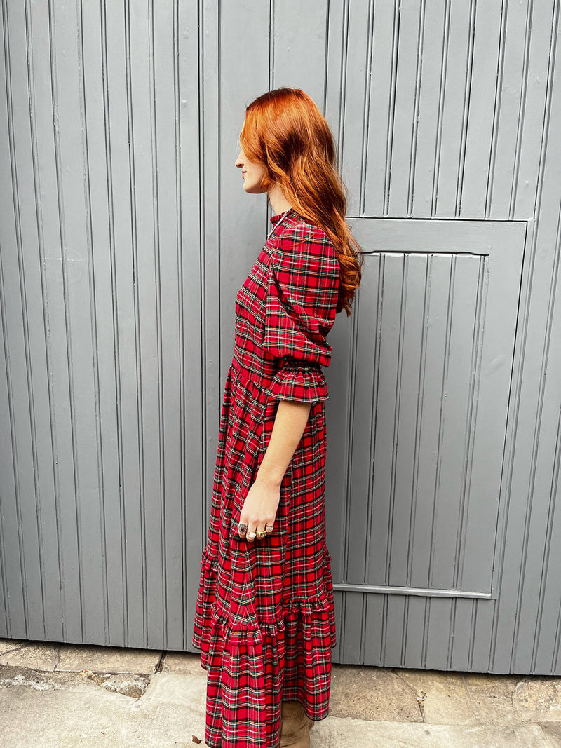 The Rosalie Dress in Red Tartan By The Well Worn