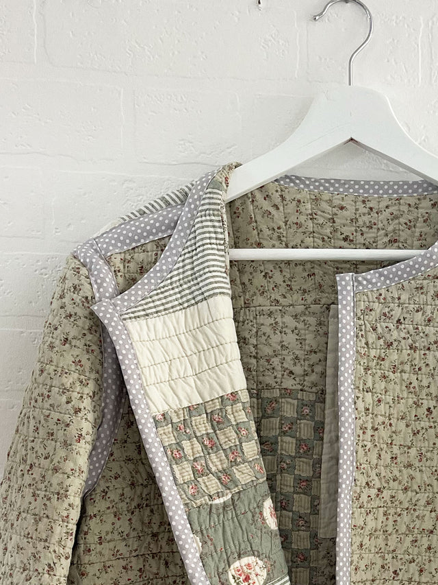 Chloe Jacket in Sage Patchwork by The Well Worn