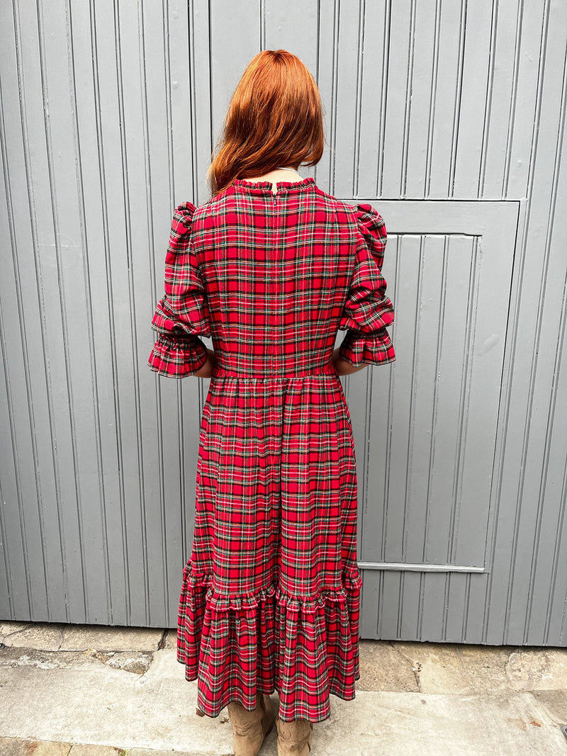 The Rosalie Dress in Red Tartan By The Well Worn