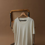 Ivory Luxe Silk Knitted T-Shirt