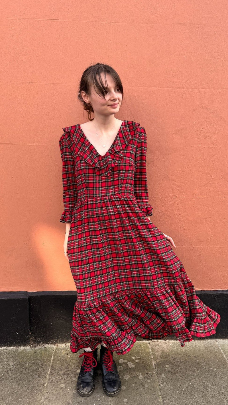 The Constantine Dress Red Tartan by The Well Worn