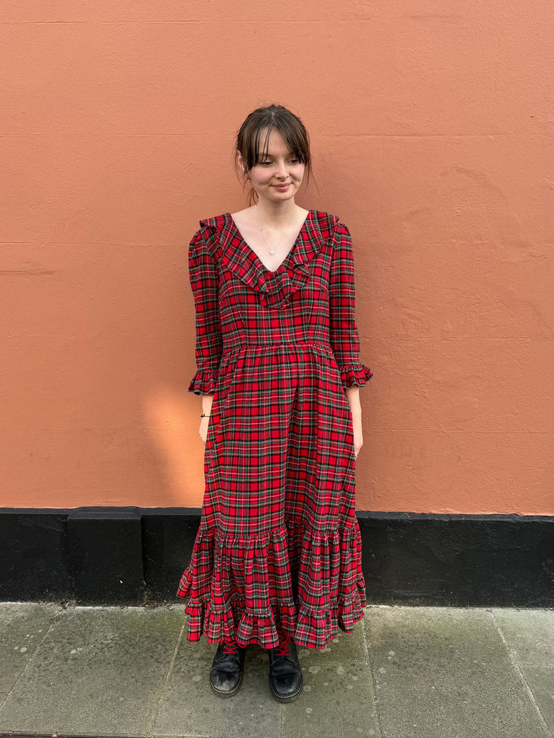 The Constantine Dress Red Tartan by The Well Worn