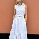 Rosa Skirt in White Broderie
