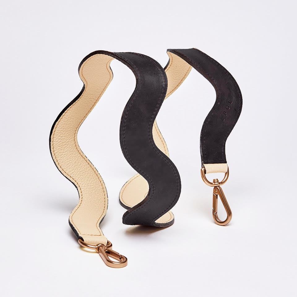 Squiggle Bag Strap in Black & Natural by LPOL