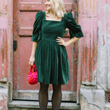 Lucinda Green Velvet Dress