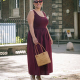 Cherry Jersey & Woven Mix Vest Dress