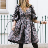Winter Floral Jacquard Dress
