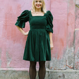 Lucinda Green Velvet Dress
