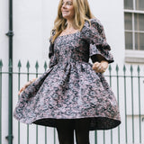 Winter Floral Jacquard Dress