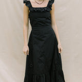 Black Backless Sari Dress