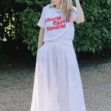 Liberté Egalité Sororité White Organic Cotton T-Shirt