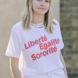 Liberté Egalité Sororité White Organic Cotton T-Shirt