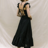 Black Backless Sari Dress