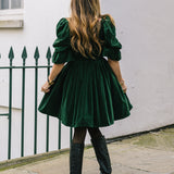 Lucinda Green Velvet Dress