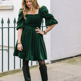Lucinda Green Velvet Dress