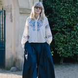 Navy Super Wide Leg Culottes