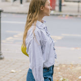 Grey Shirt with Mini Frill Collar