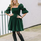 Lucinda Green Velvet Dress