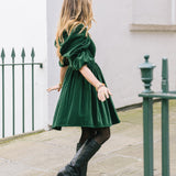 Lucinda Green Velvet Dress