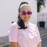 No Grit No Pearl Organic Cotton T-Shirt in Stonewash Pink