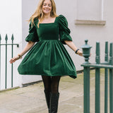Lucinda Green Velvet Dress