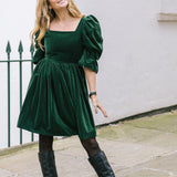 Lucinda Green Velvet Dress