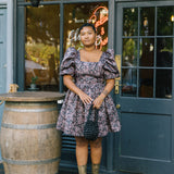 Winter Floral Jacquard Dress