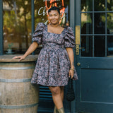 Winter Floral Jacquard Dress