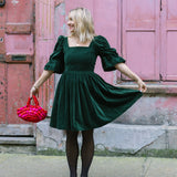 Lucinda Green Velvet Dress